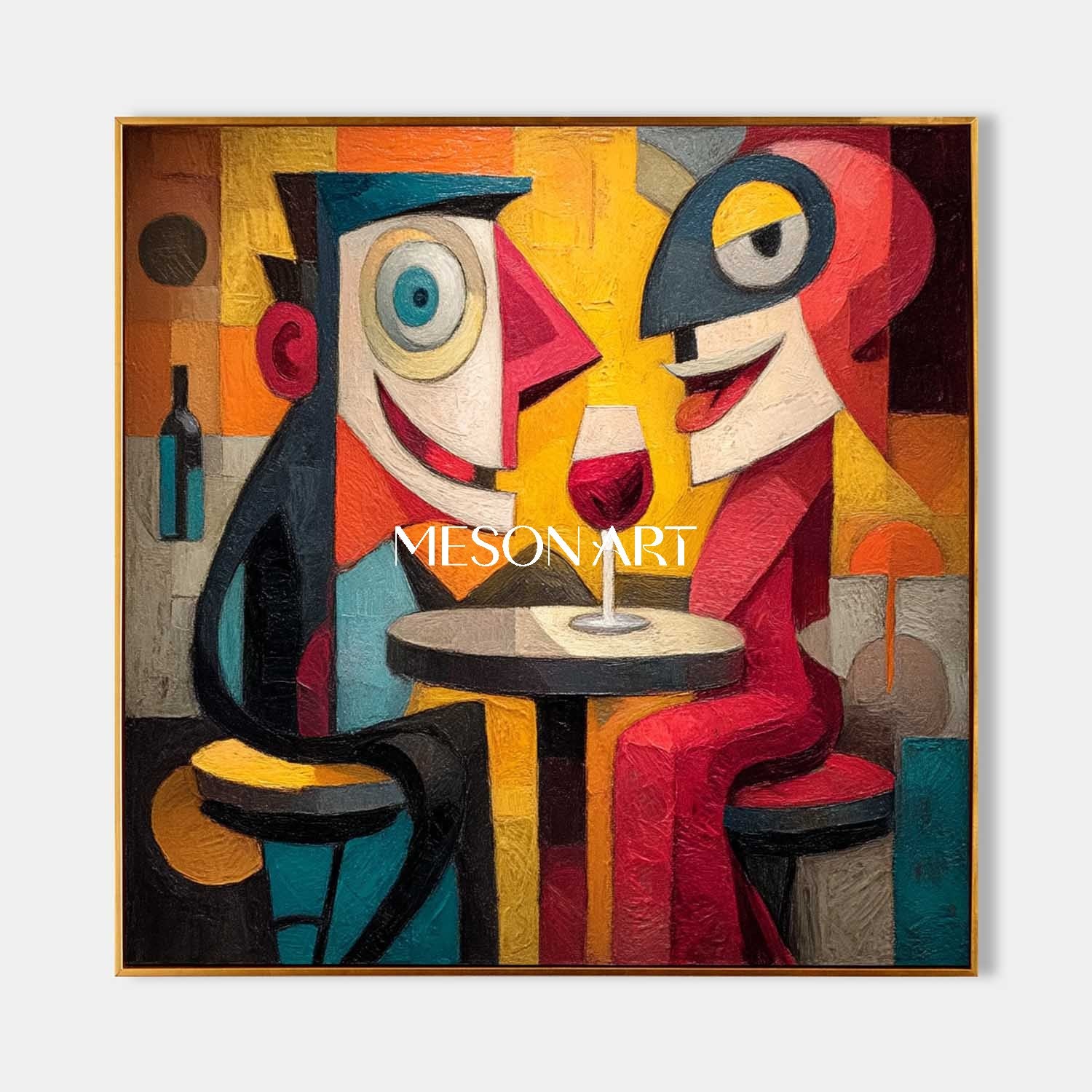 Colorful Bold Abstract Pop Art Painting for Living Room or Office Wall