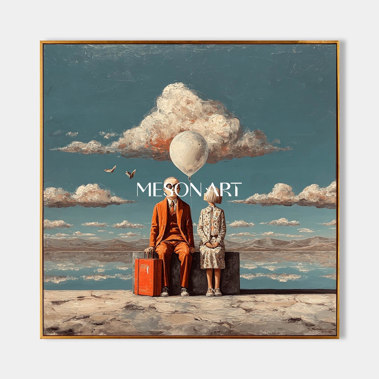 Dreamy Blue Sky Surrealist Art Framed Canvas Oversized Bedroom Shop Now