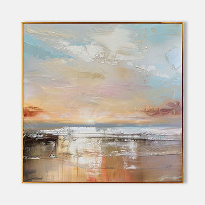 Sunrise Abstract Landscape Texture Painting Abstract Sunrise Landscape Canvas Texture Wall Art Decor