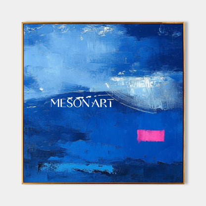 Large Contemporary Blue Abstract Canvas Wall Art Blue Abstract Landscape Paintings for Sale
