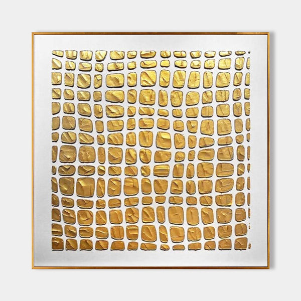 Large Gold 3D Texture Painting Gold Minimalist Wall Art Gold Abstract Canvas Art Gold Oil Painting