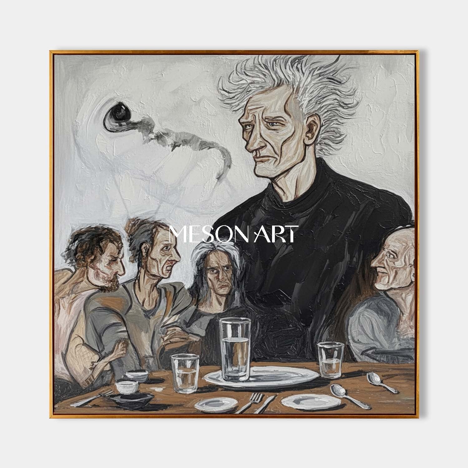 Modern Expressionist Portrait Art Handmade Painting Living Room Canvas