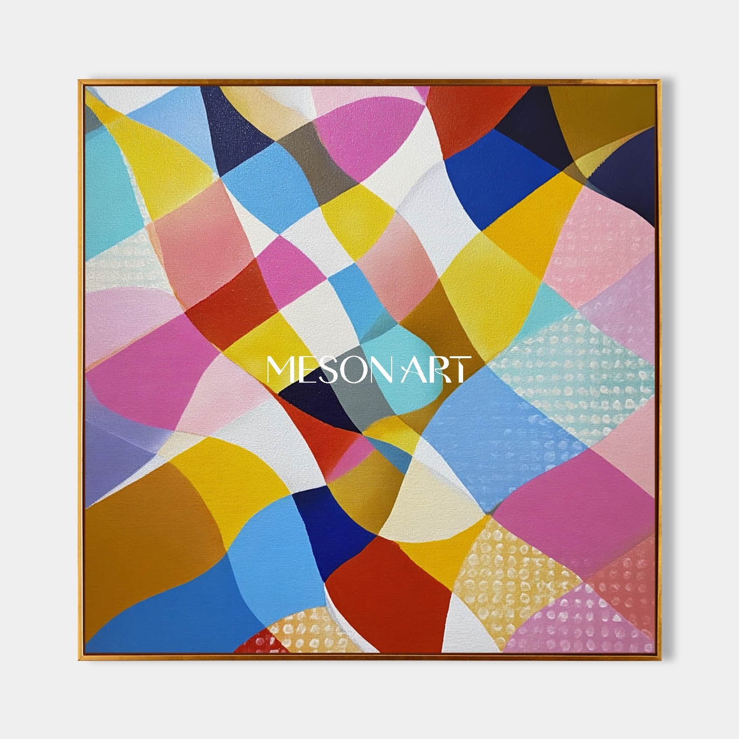 Colorful Geometric Abstract Wall Art Modern MidCentury Canvas Painting