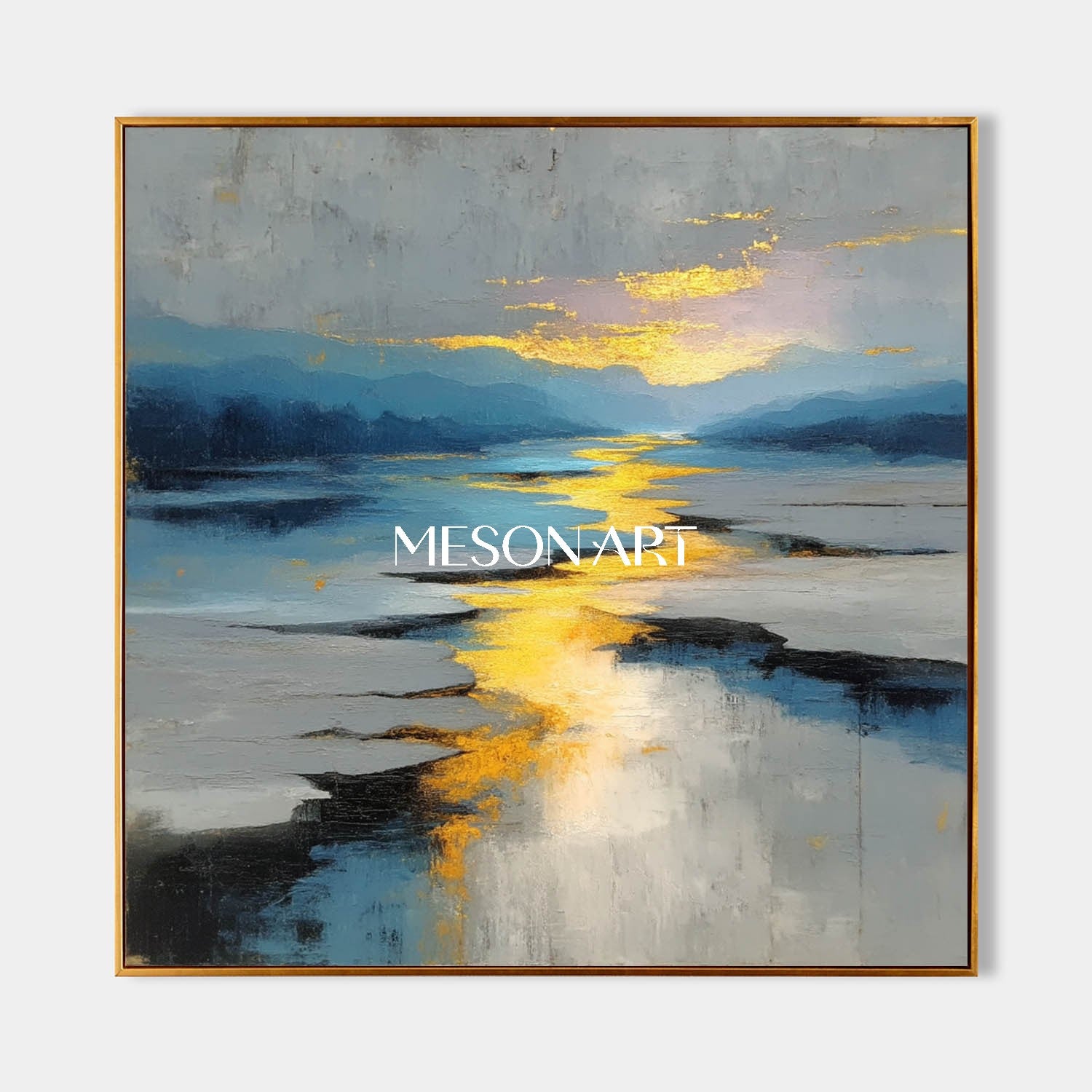 Abstract Landscape Painting 24''x 24''/ 61x 61 CM Modern Framed Canvas