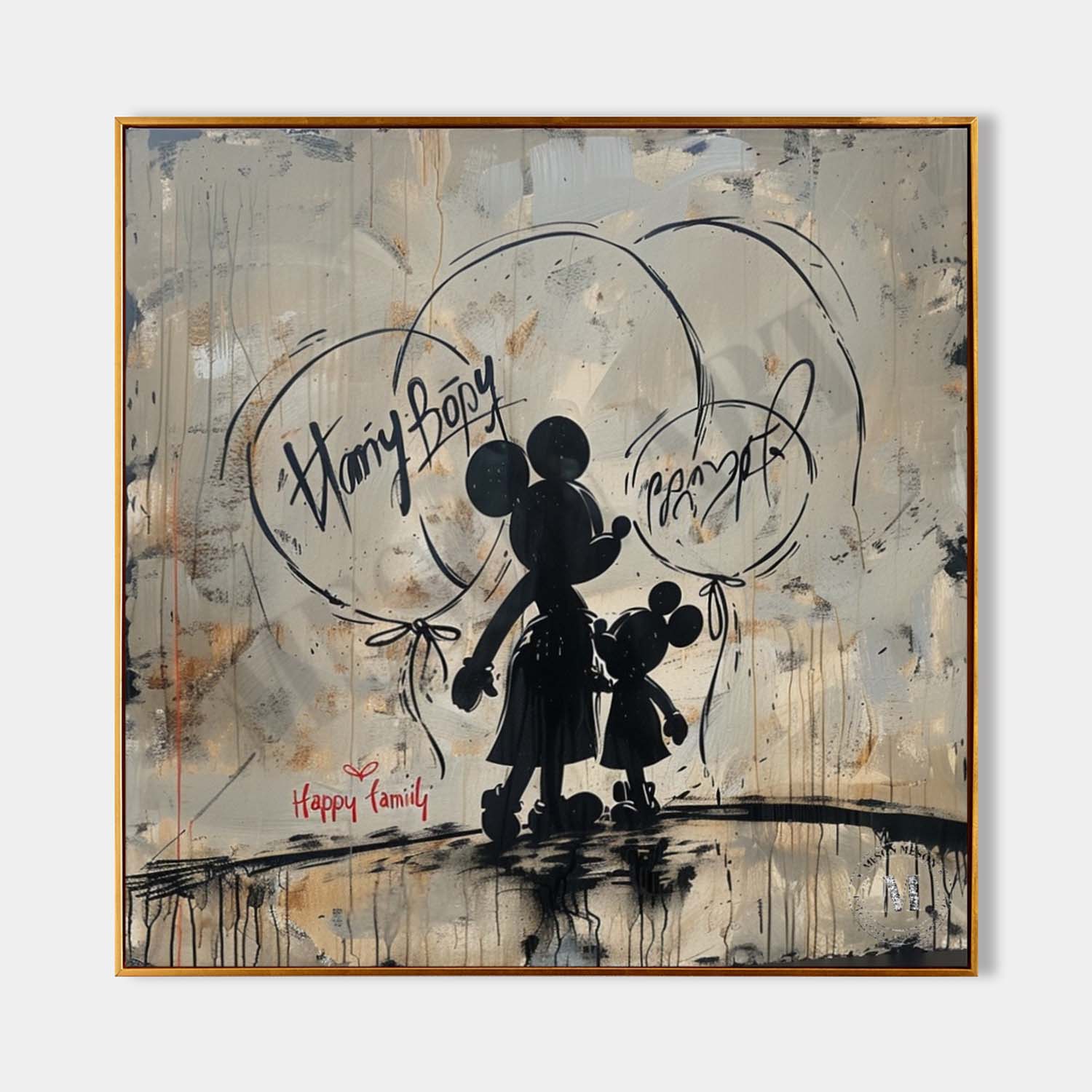 Mickey Mouse Abstract Graffiti Wall Art Disney Street Art Decor Painting
