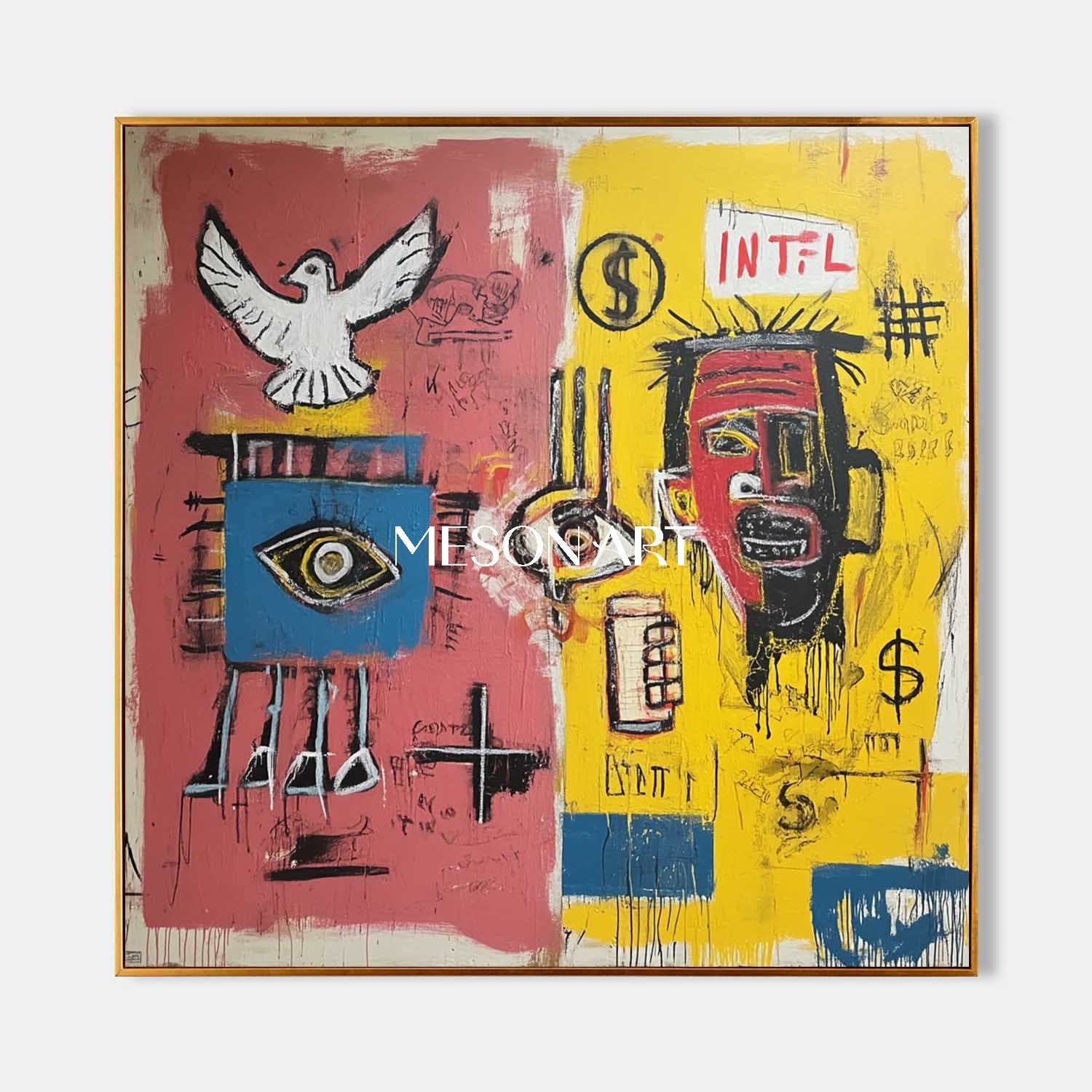 Contemporary Basquiat Street Art Canvas Basquiat Style Urban Graffiti
