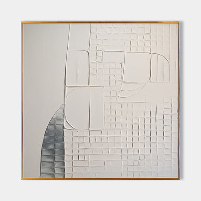 3D White Abstract Texture Art White Minimalist Wall Art Plaster Abstract Canvas Art Texture Wall Art