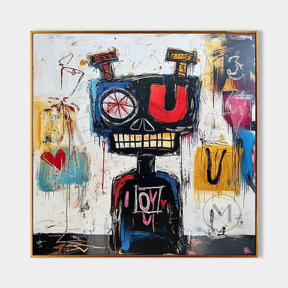 Large LOVE Graffiti Portrait Abstract Painting LOVE Graffiti Abstract Canvas Wall Art Decor