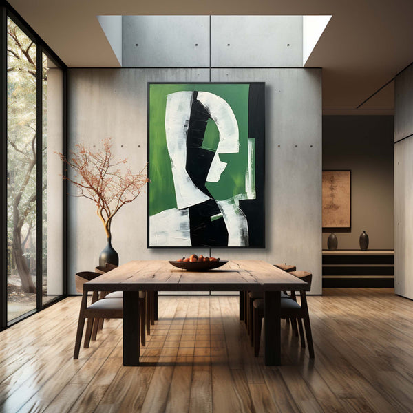 Green Contemporary Minimalist Art Canvas Green Abstract Minimalist Oil Painting Green Abstract Art