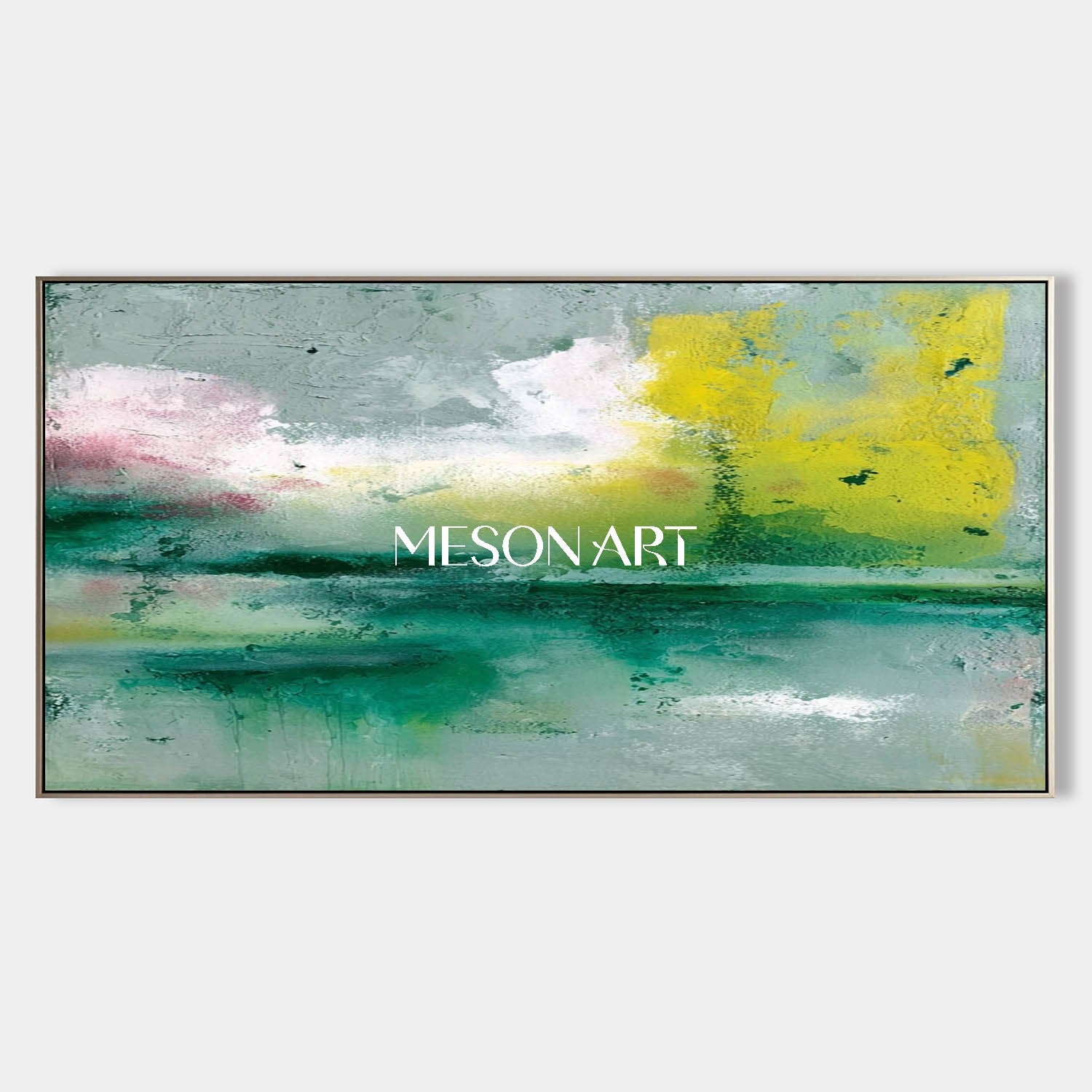 Large Light Green Abstract Art Light Green Wall Decor for Living Room