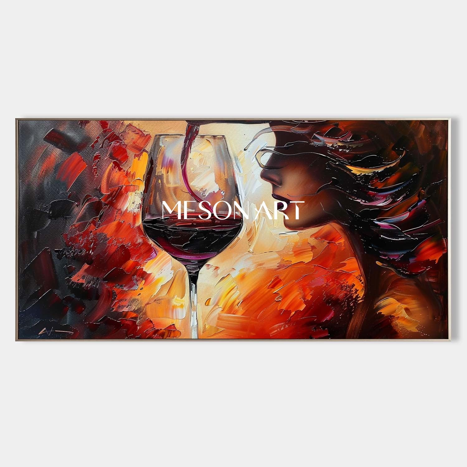 Large Wine And Girl Abstract Canvas Art For Sale Red Wine Wine Cooler Wall Art Decoration Painting