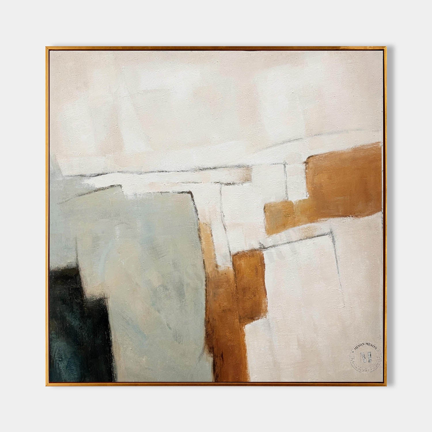 Beige Abstract Art Canvas for Sale Beige Minimalist Painting Wabi-Sabi Wall Art