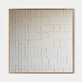 White Art on Canvas White Plaster Wall Art White Minimalist Painting White Abstract Texture Painting