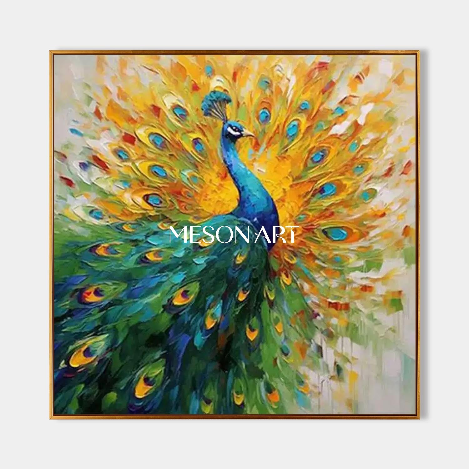Shop Colorful Peacock Wall Art Modern Abstract Painting Vibrant Canvas