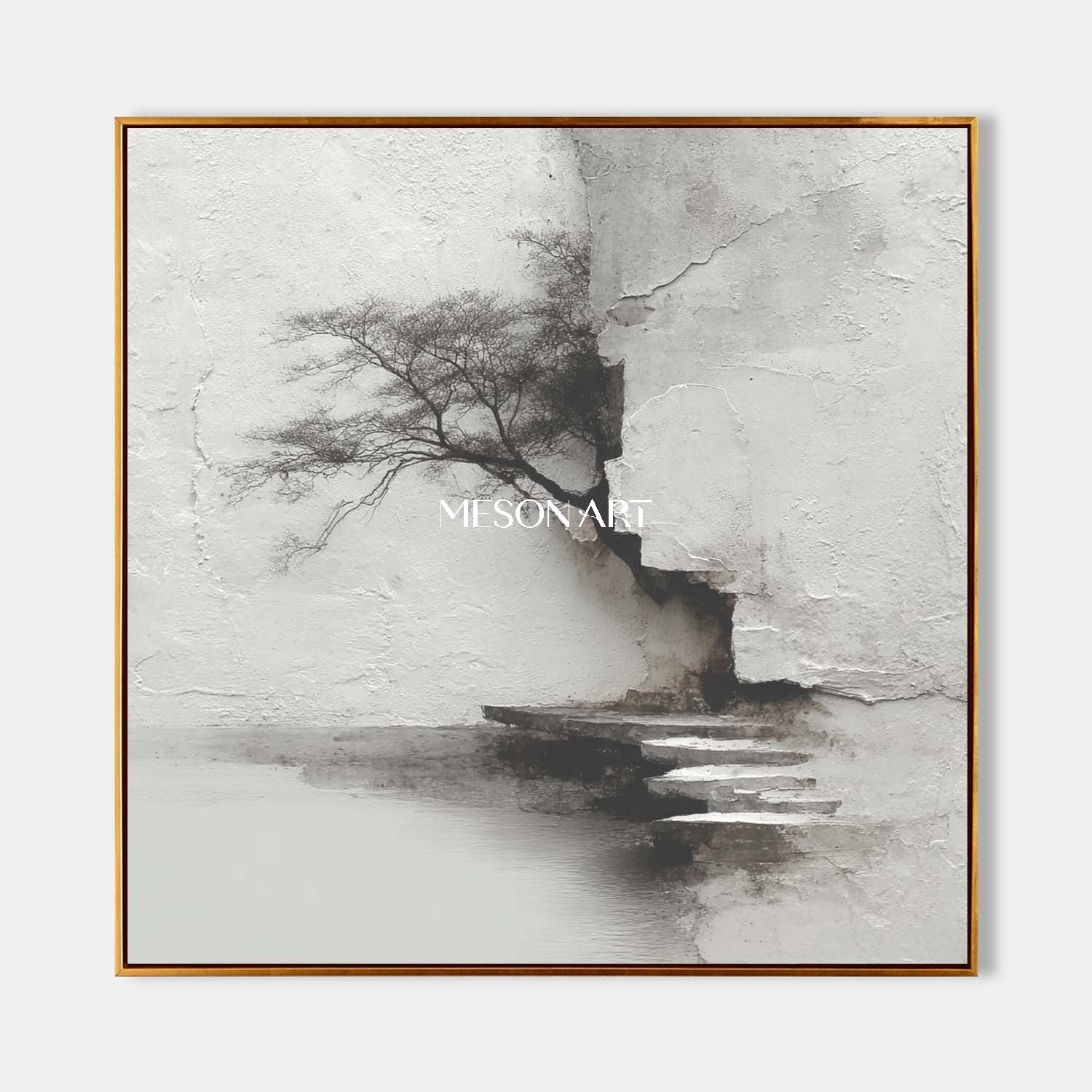 Modern ink landscape painting Black and white wabi-sabi art Landscape Japanese painting