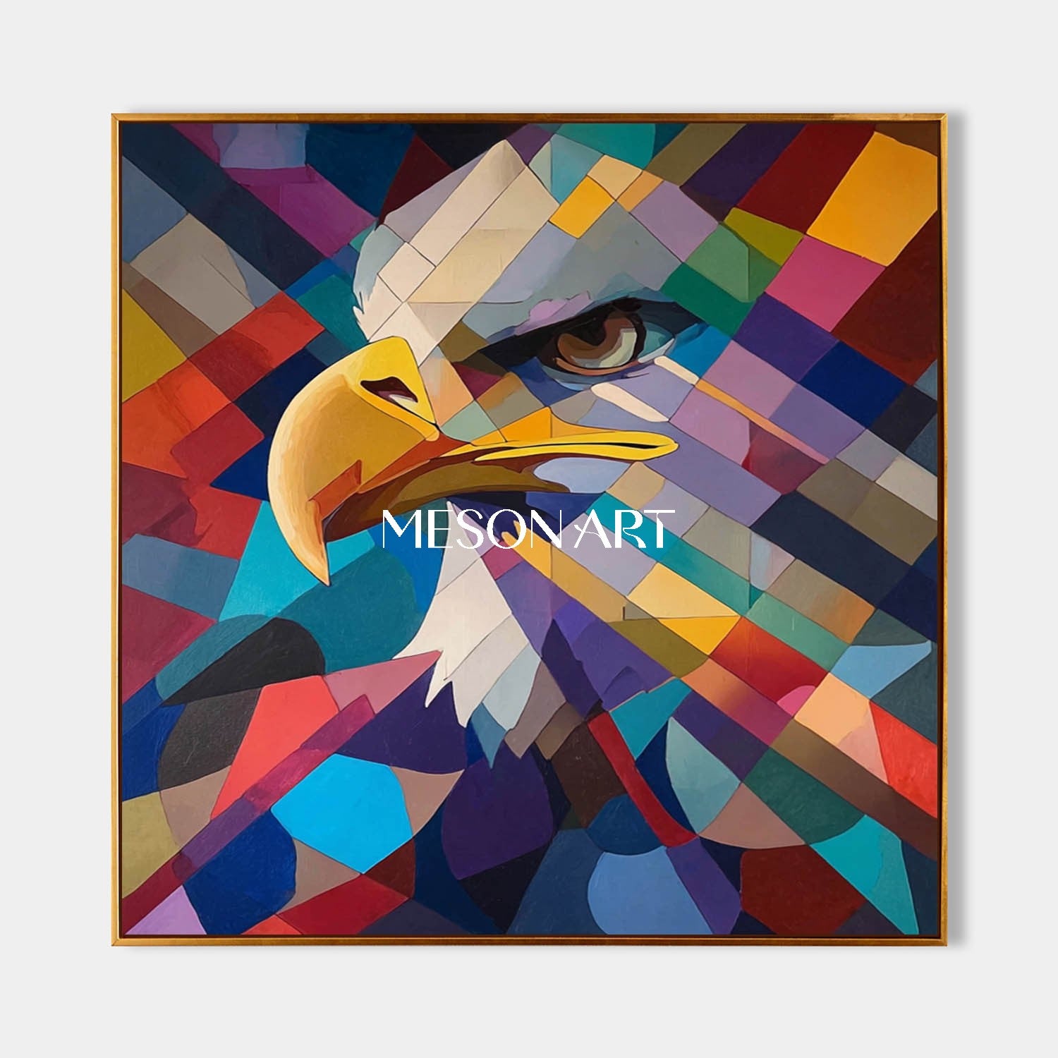 Shop Colorful Cubist Eagle Wall Art Modern Abstract Geometric Canvas