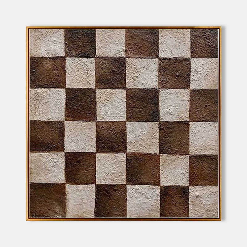 Brown and Gray Art on Canvas Wabi Sabi Wall Decor Brown and Gray Minimalist Paintings for Sale