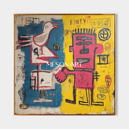Street Art Pop Canvas Basquiat Inspired Abstract Graffiti Painting