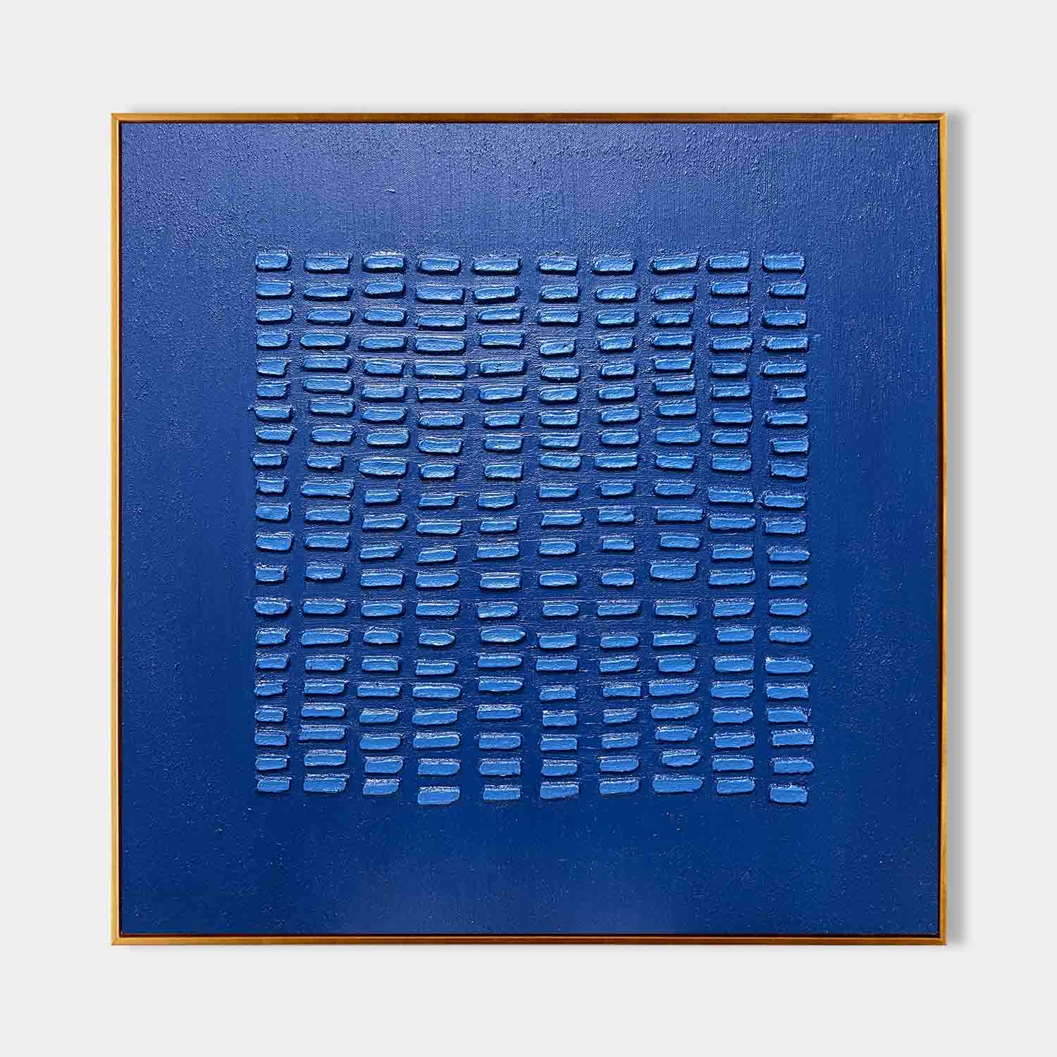 Large Blue 3D Texture Painting Blue Minimalist Wall Art Blue Abstract Canvas Art Blue Oil Painting