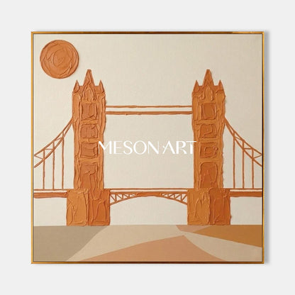 Square London Bridge Wall Art Abstract Geometric Bridge Fine Art Minimalist Cityscape Painting