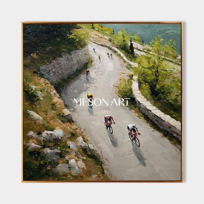 Original Sport Landscape Wall Art Textured Framed Canvas Entryway