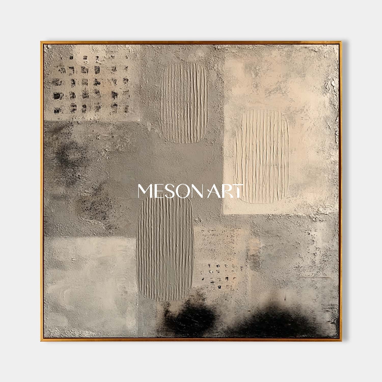 Modern Wabi-Sabi Textured Minimalist Canvas Hand-Painted Wall Art