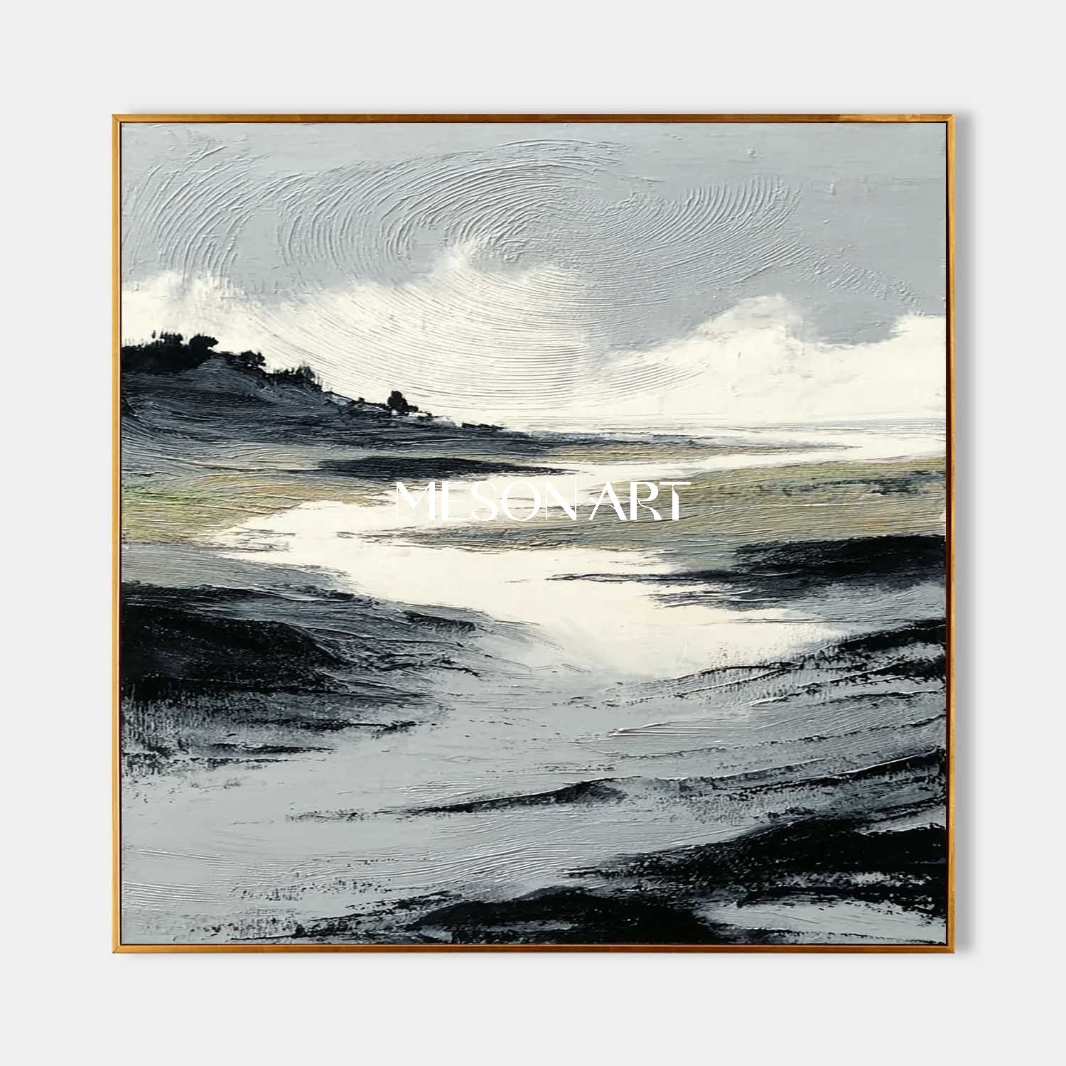 Minimalist Abstract Wall Art Hand-Painted Textured Canvas Living Room