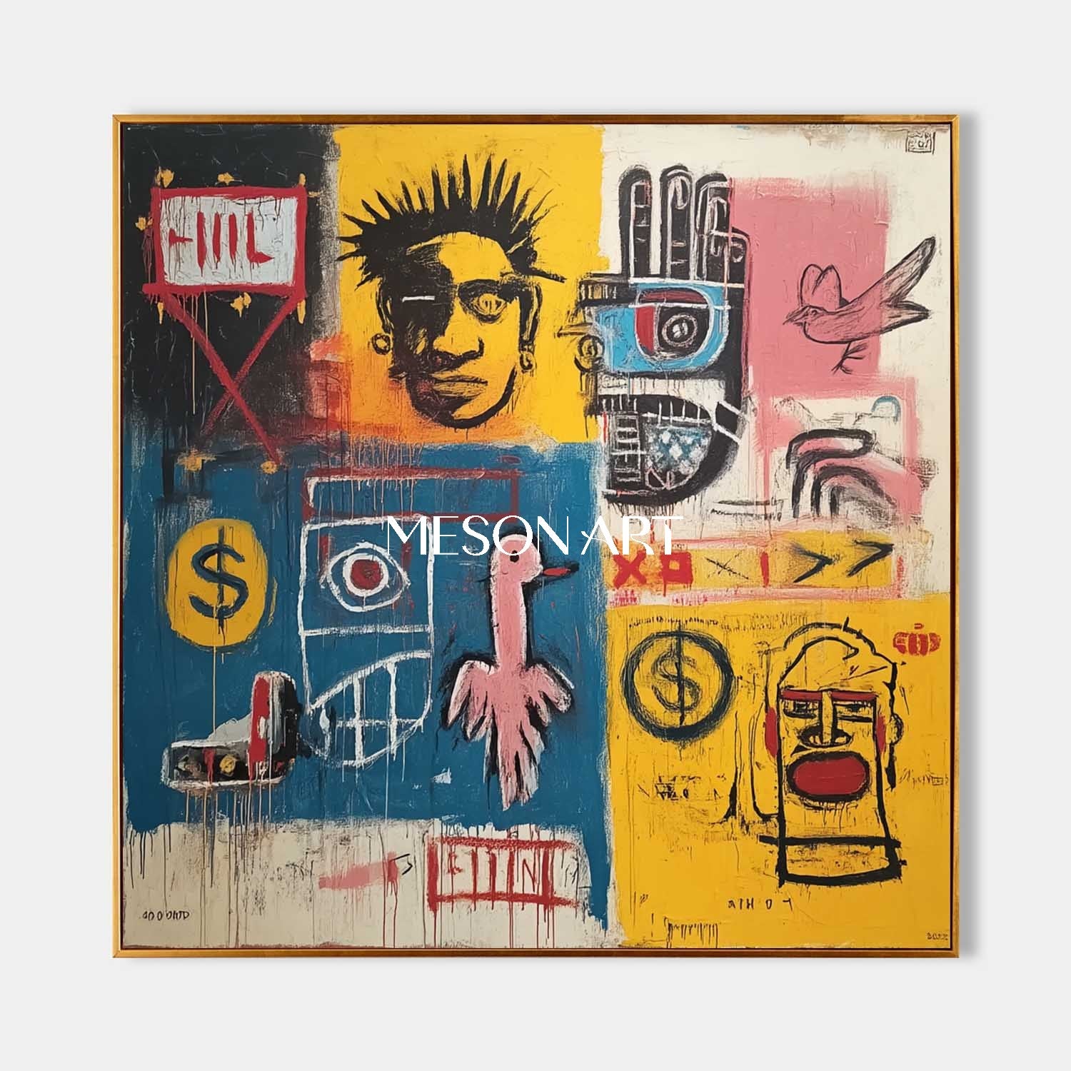 Basquiat Style Street Art Abstract Pop Canvas Modern Entryway Wall Decor