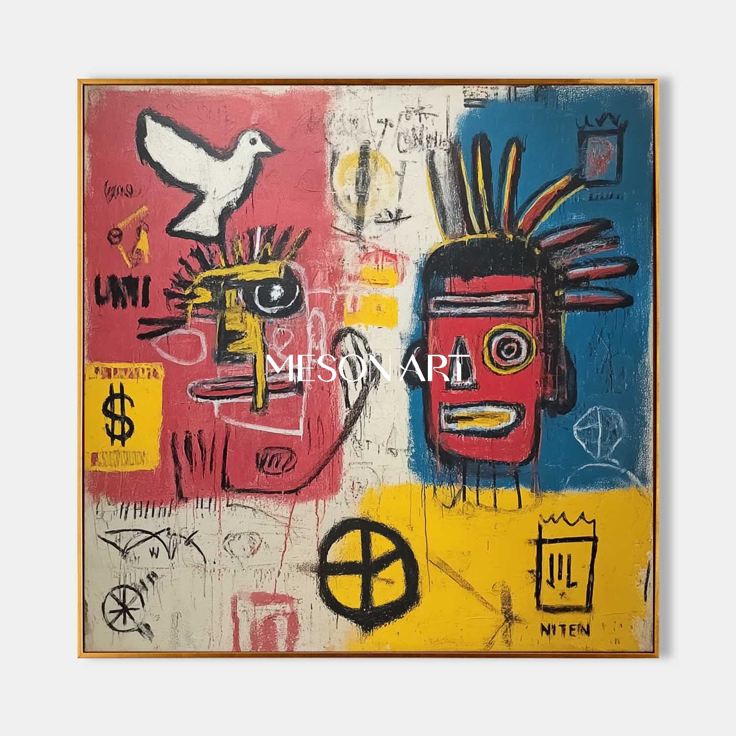 On Sale! Framed Abstract Pop Art Raw Textures Bold Colors Street Art