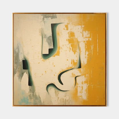 Large Beige and Orange Minimalistic Wall Painting Beige and Orange Texture Abstract Canvas Art