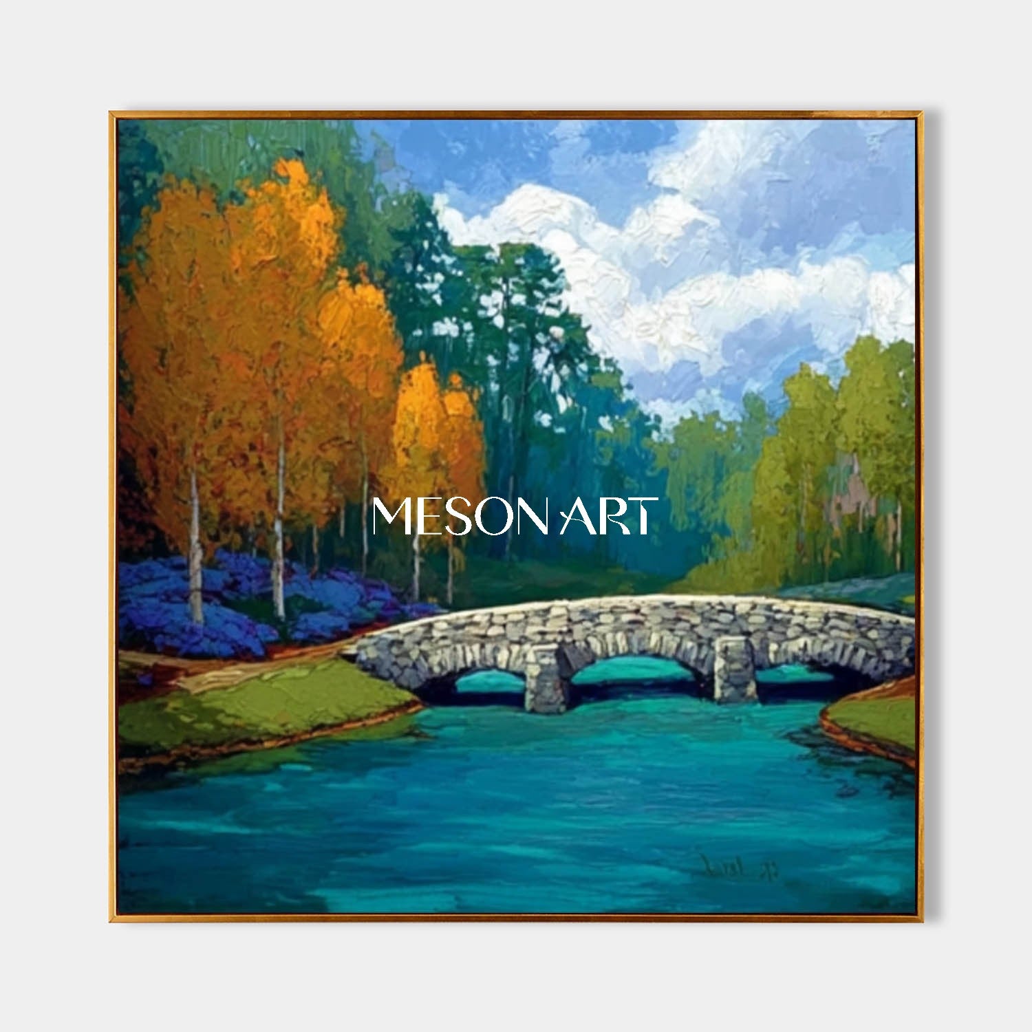 Colorful Landscape Canvas Handmade Wall Art Txtured Painting Entrywall