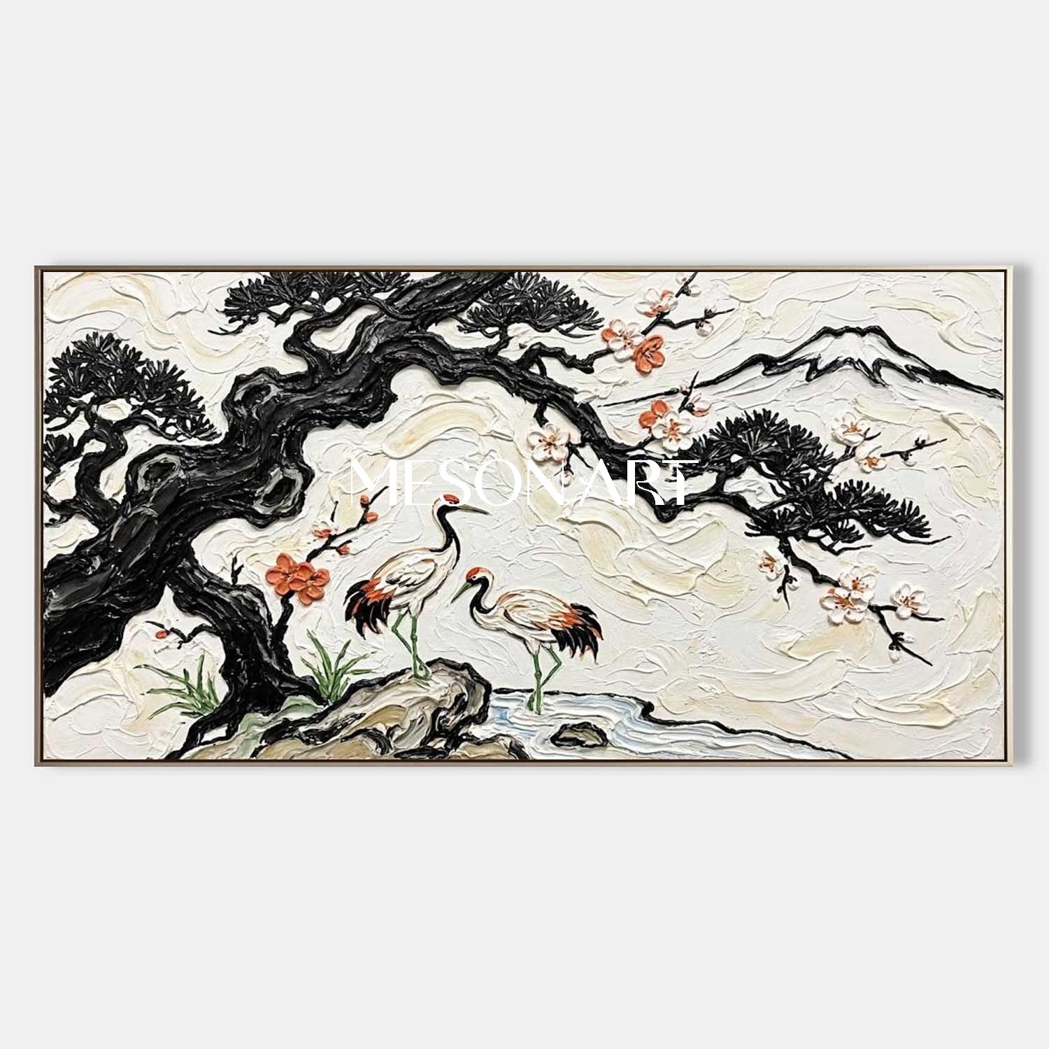 Japanese Ukiyo-e Inspired Oriental Zen Garden Decor Oriental Landscape Painting