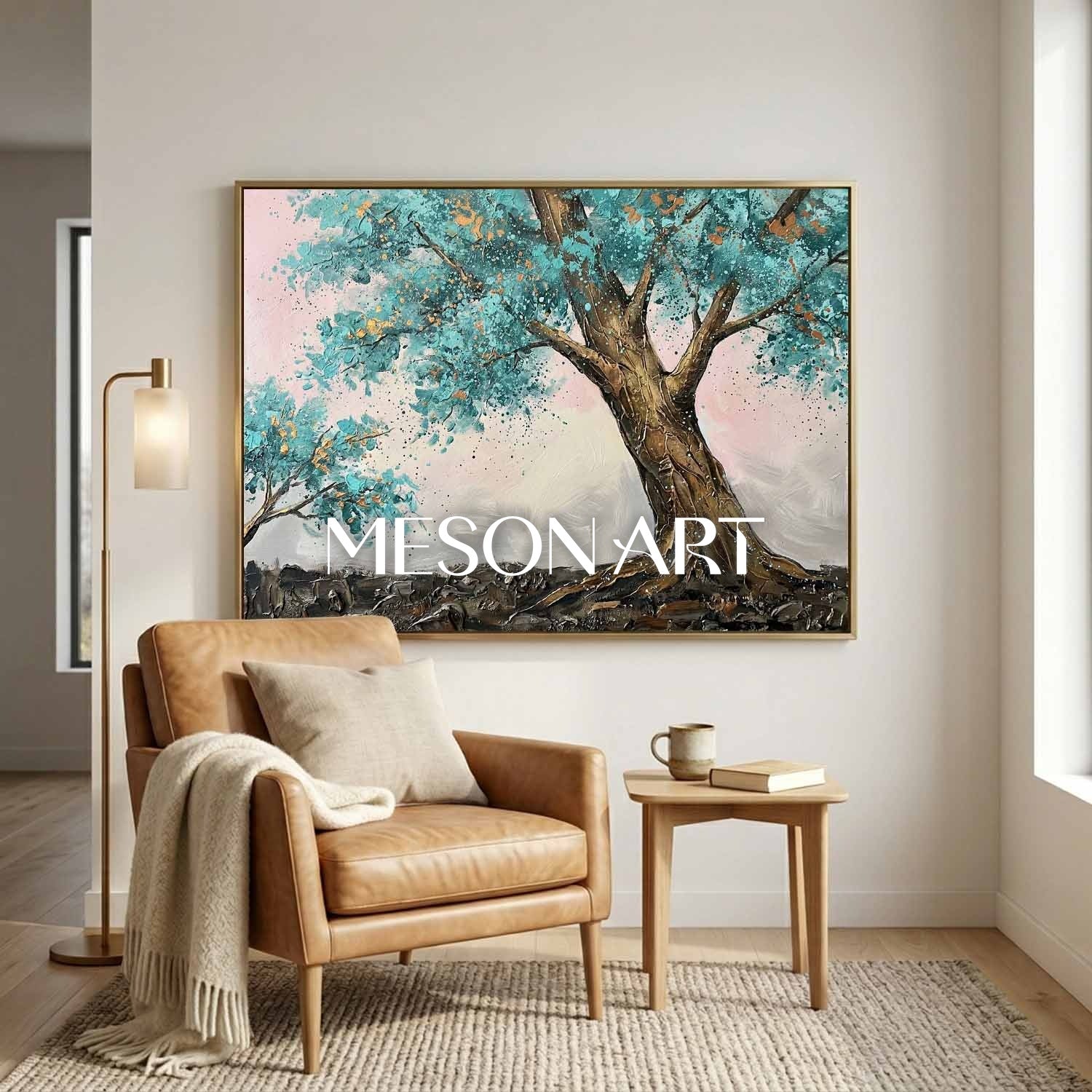 Contemporary Cubist Abstract Painting With Geometric Shapes And Neutral Tones For Modern Home Decor