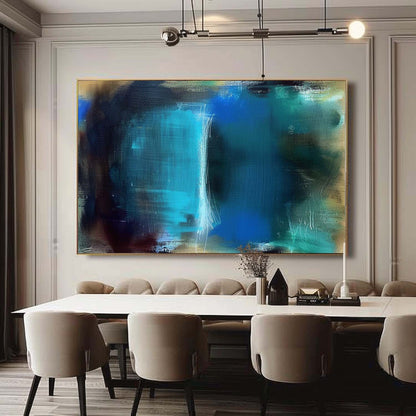 Large Blue Abstract Art Modern Blue Abstract Canvas Wall Decor Painting Blue Oil Paintings
