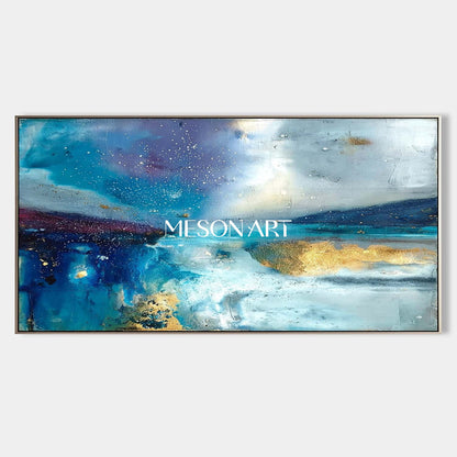 Large Wall Abstract Blue Texture Canvas Painting Blue Abstract Art