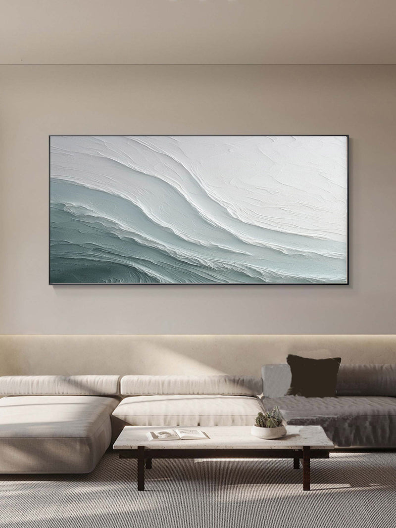Large Sea Canvas Wall Art Blue Sea Abstract Art Wave Living Room Wall Decoration Hanging Painting