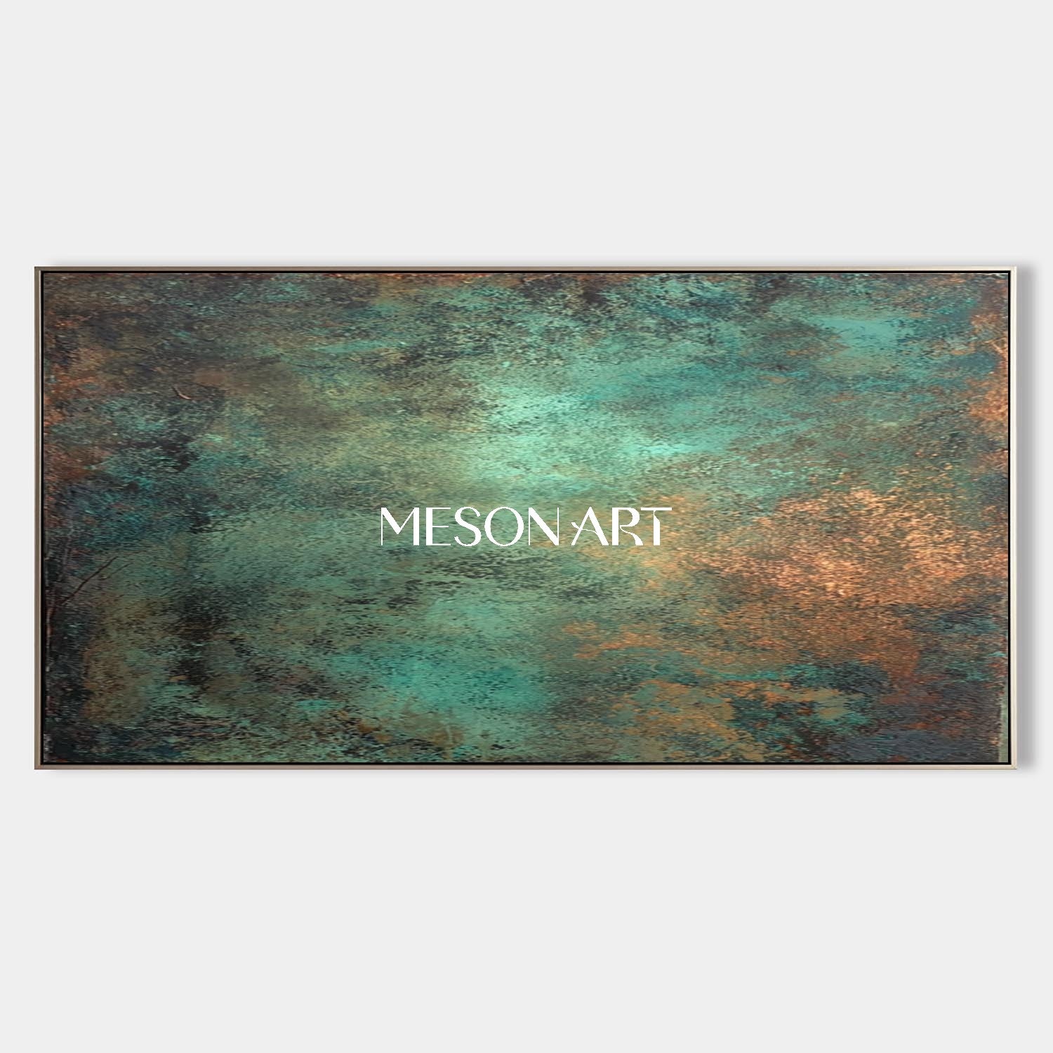Buy Green and Bronze Abstract Art Canvas Bronze Living Room Wall Decor