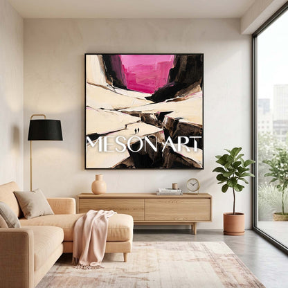 Colorful Pop Art Painting With Geometric Shapes For Modern Living Room Decor