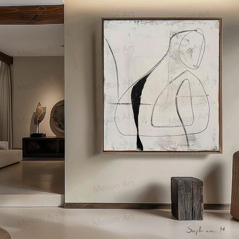 Motherly Love Abstract Art for Sale Black and White Minimalist Art ...