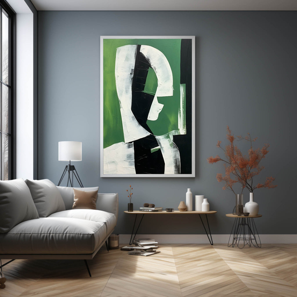 Green Contemporary Minimalist Art Canvas Green Abstract Minimalist Oil