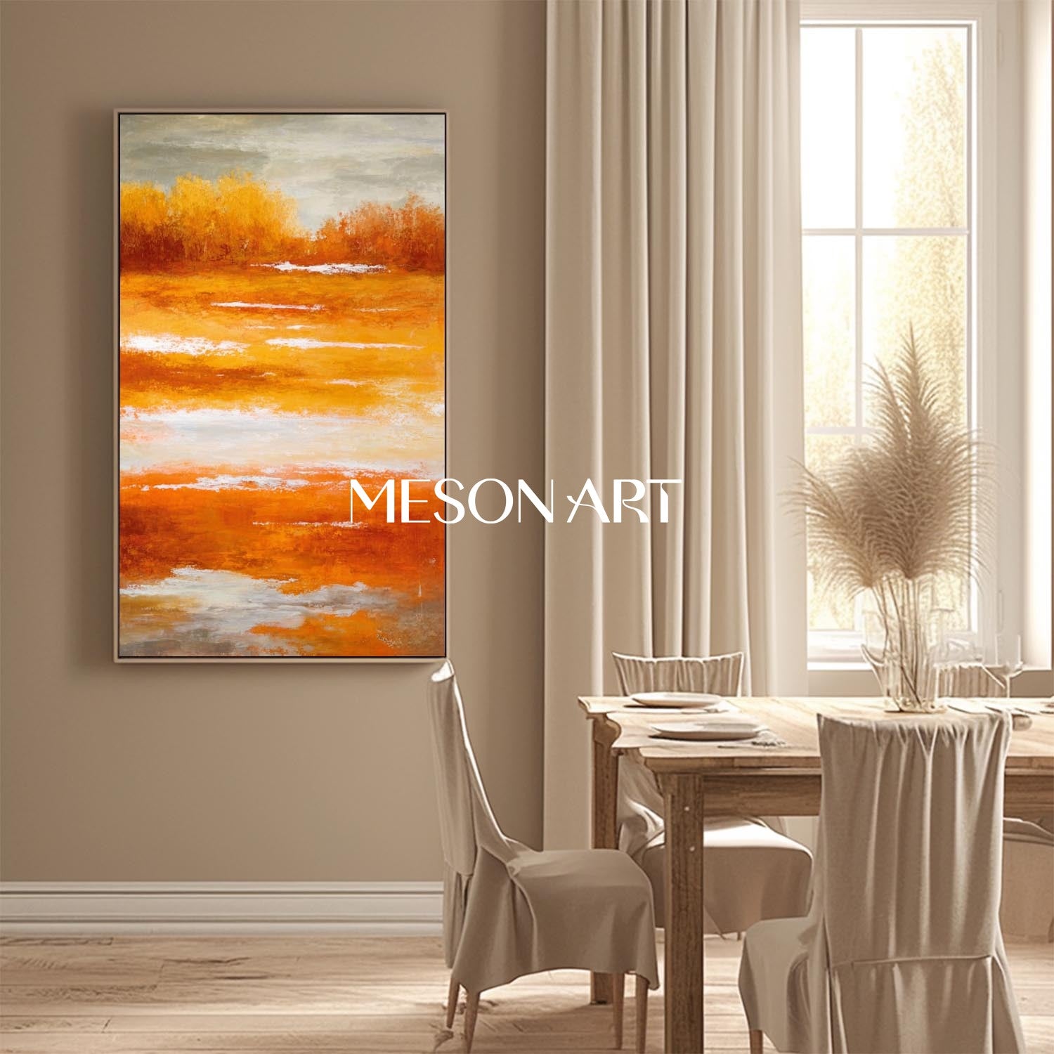 Fall Colors Abstract Painting Large Autumn Canvas Wall Art
