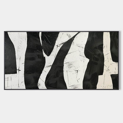Oversized black And White Abstract Wall Art Decor Contemporary Black And White Minimalist Oil Painting On Canvas