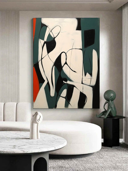 Large Green and White Minimalist Wall Art Green and White Texture Abstract Art Framed Wall Art