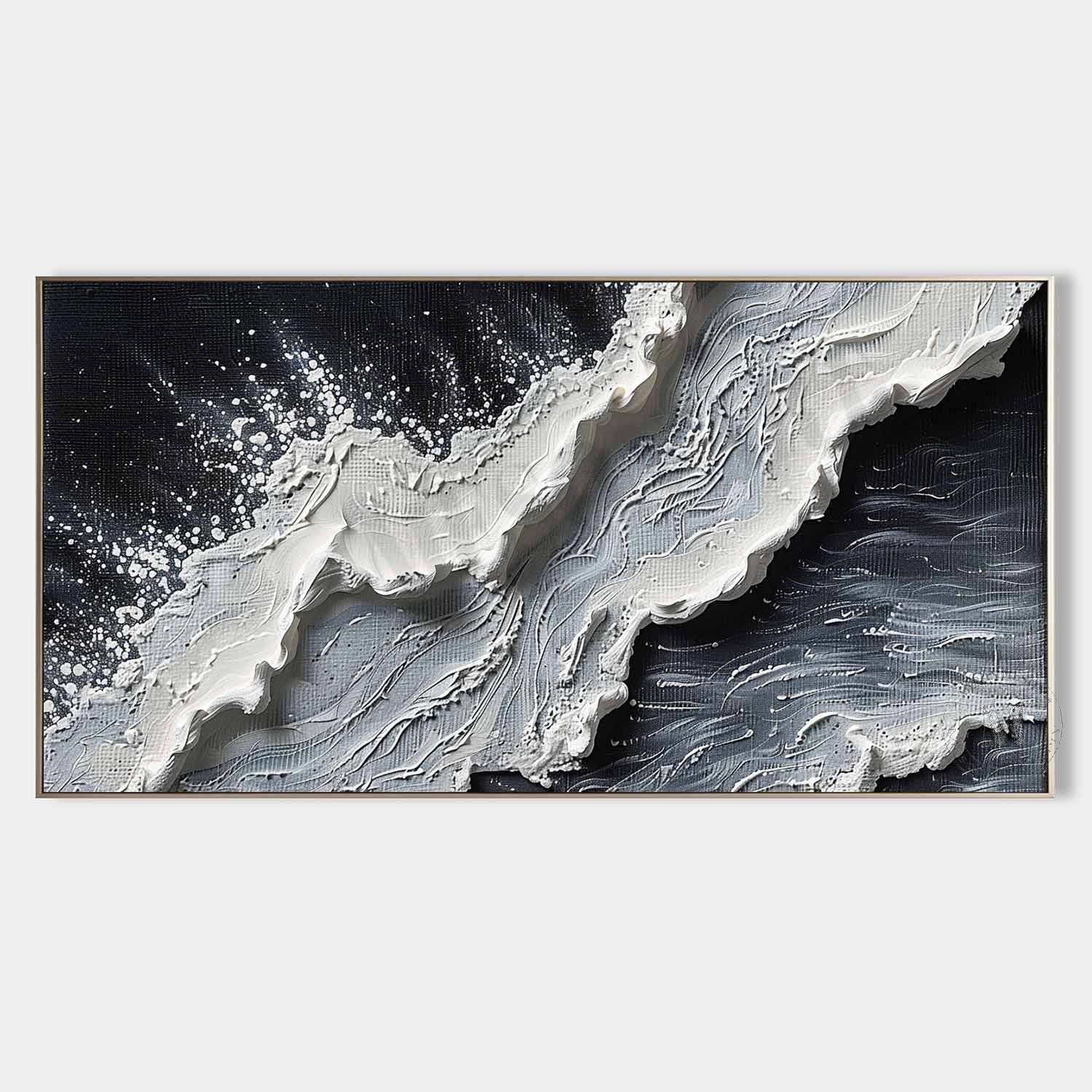 Buy Large 3D Black and White Wave Beach Landscape Canvas Wall Art Paintings at the best price only at Mesonart in the USA. Decorate your house with our best masterpiece wall art paintings.free shipping