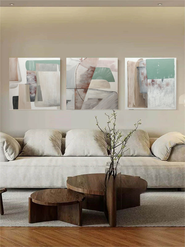 Large Gray Abstract Canvas Art Set of 3 Gray Textured Paintings 3 Piece Gray Minimalist Wall Art