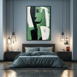 Green Abstract Canvas Art Green Abstract Art on Canvas Green Minimalist Canvas Wall Art Decor