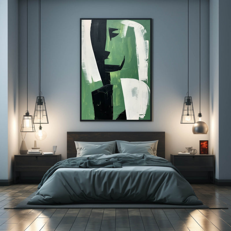 Green Abstract Canvas Art Green Abstract Art on Canvas Green Minimalist Canvas Wall Art Decor