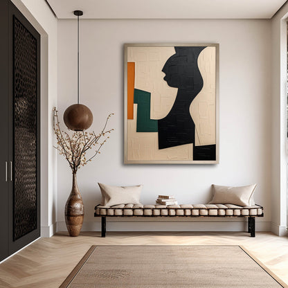 Beige and Green Minimalist Wall Art Beige and Green Texture Abstract Painting Contemporary Wall Art