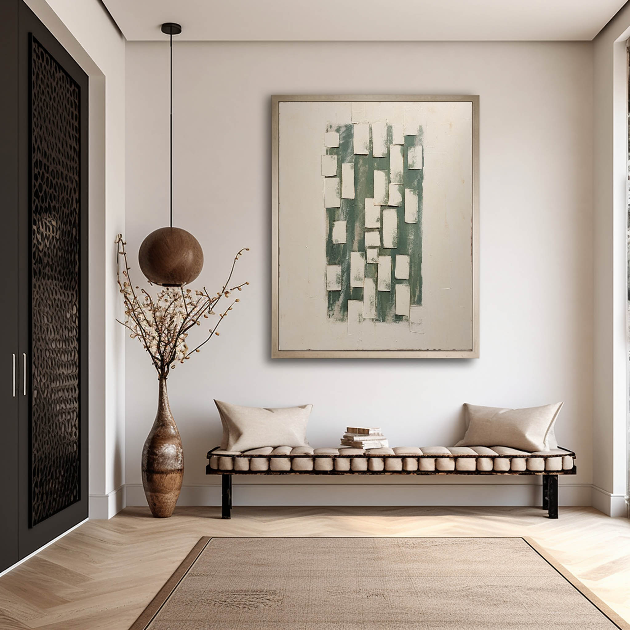 Wabi Sabi Art Canvas Beige Minimalist Texture Wall Art Beige Abstract Texture Canvas Oil Painting