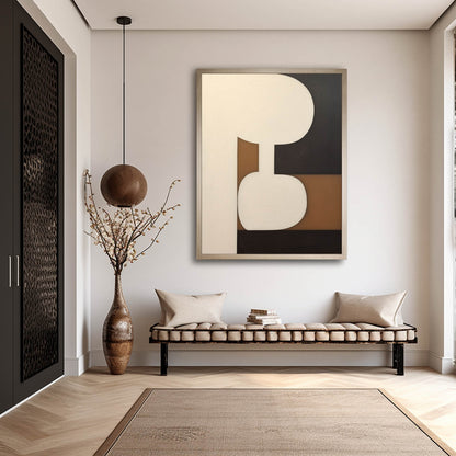 Beige Abstract Art Canvas Large Beige Minimalist Wall Art Decoration Beige Minimalist Oil Painting